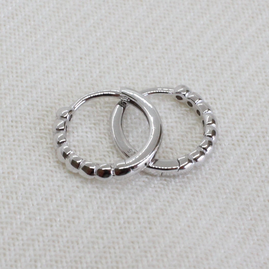 Martha Huggie Earrings, Silver
