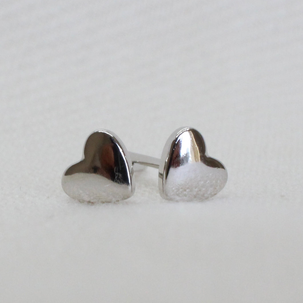 Heart Studs, Silver